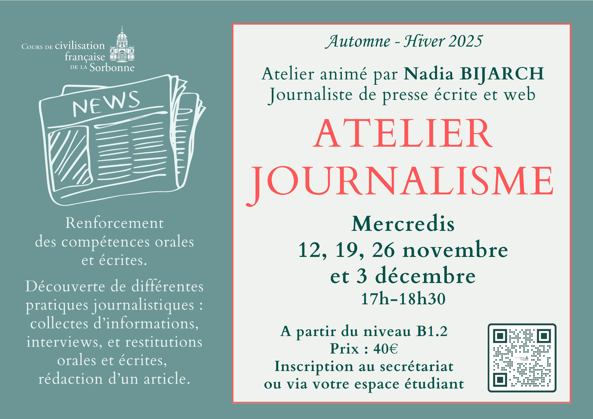 Atelier journalisme AUT 25