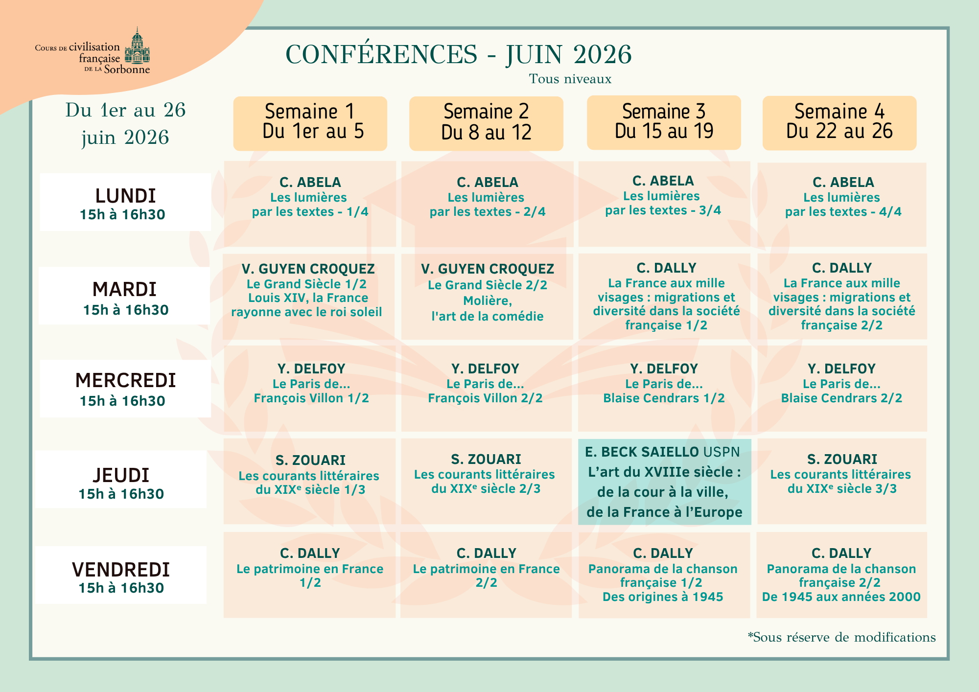 Juin Conférences ETE26