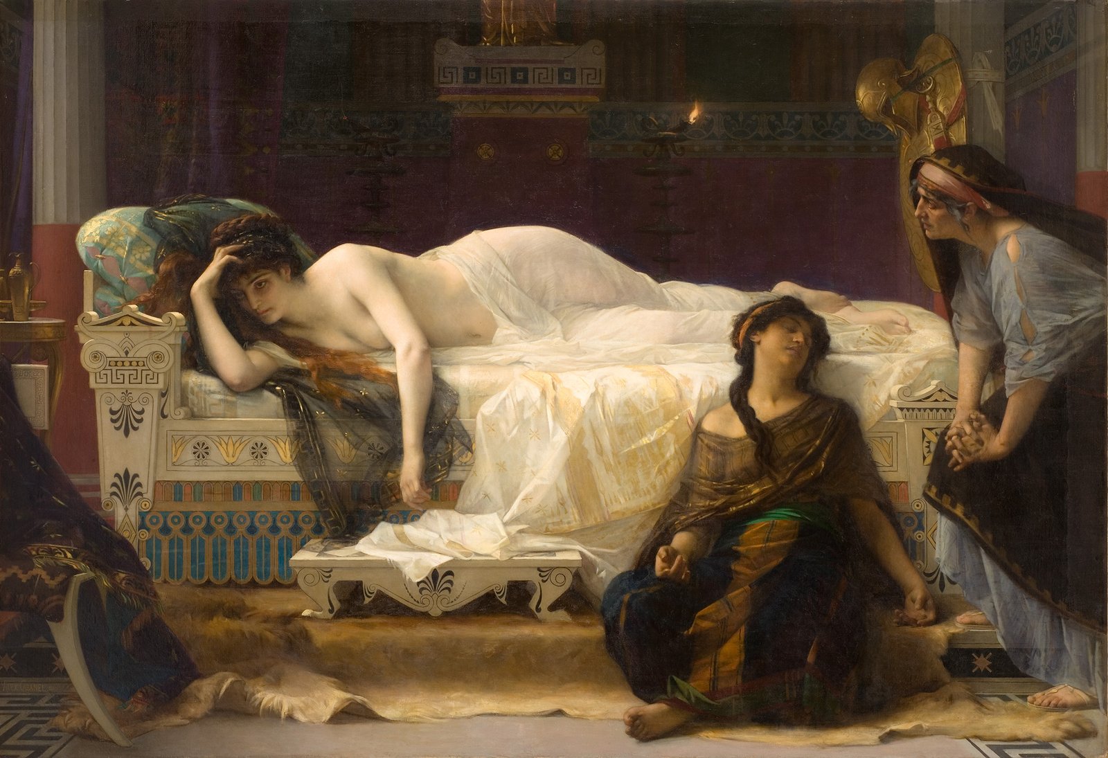 Phèdre accablée sur sa couche, peinture d'Alexandre Cabanel, 1880